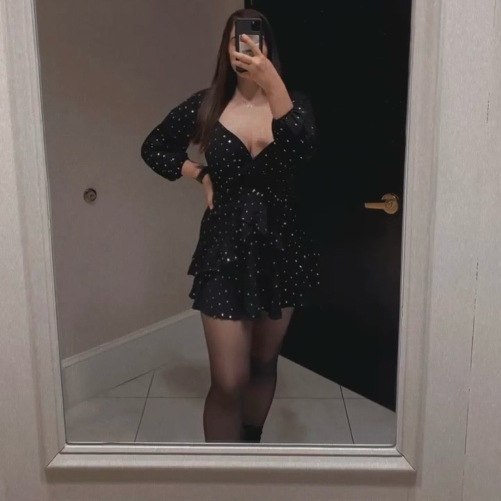 Black Dress with Gold Stars